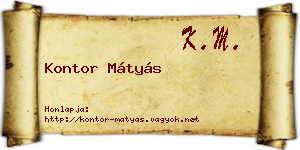Kontor Mátyás névjegykártya